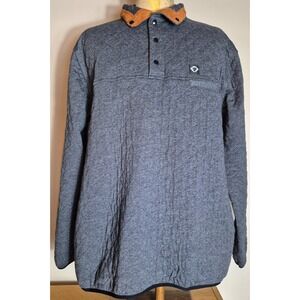 Rock Monkey Outfitters Quilted Snap-Collar Pullover Gray Men's XL